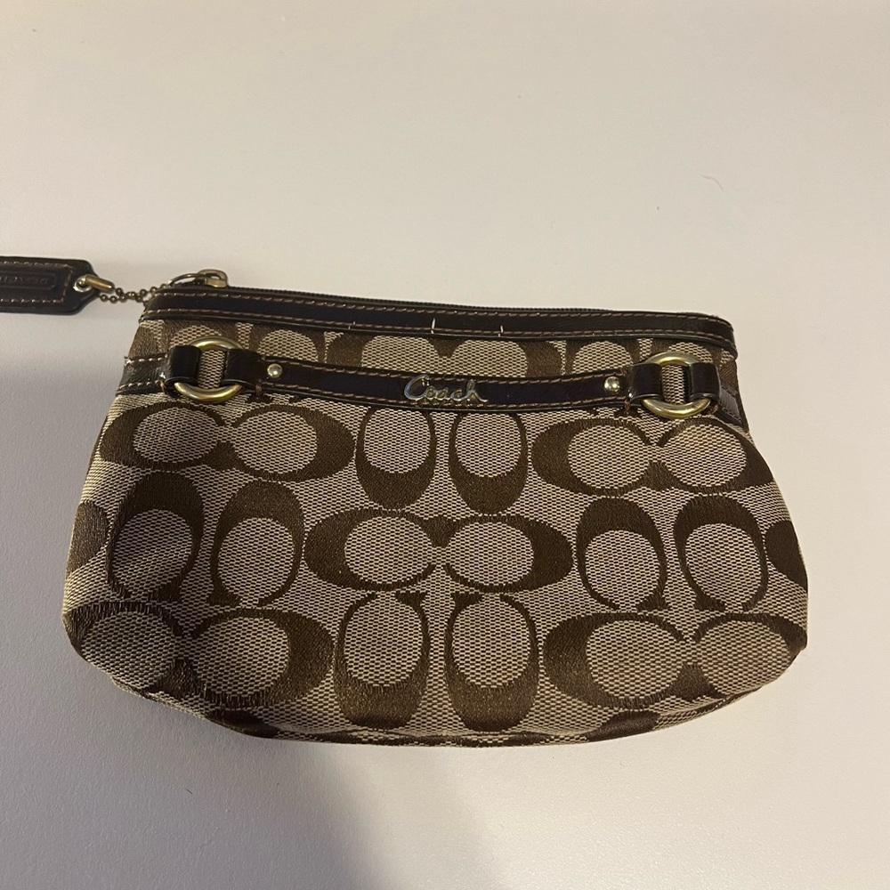 Brown logo Coach pouch